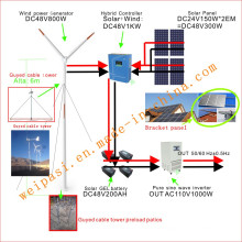 Wind power, +Solar System, DC48V System, output AC110V1000W(1KW), USA